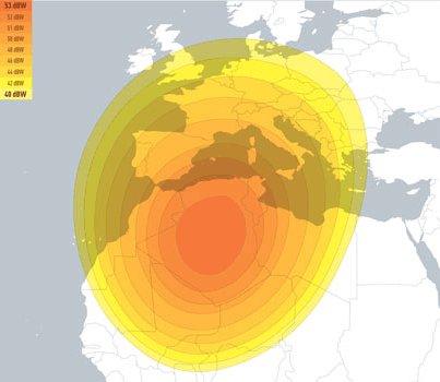 Couverture satellite Algérie EUTELSAT 5WA