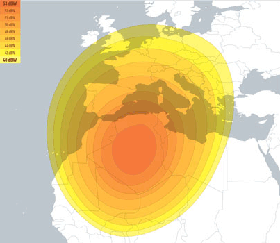 Couverture satellite Algrie EUTELSAT 5WA