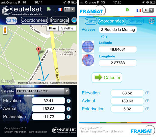 Eutelsat Satellite Finder pour iPhone / iPad
