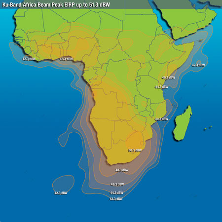 Zone de couverture en bande KU